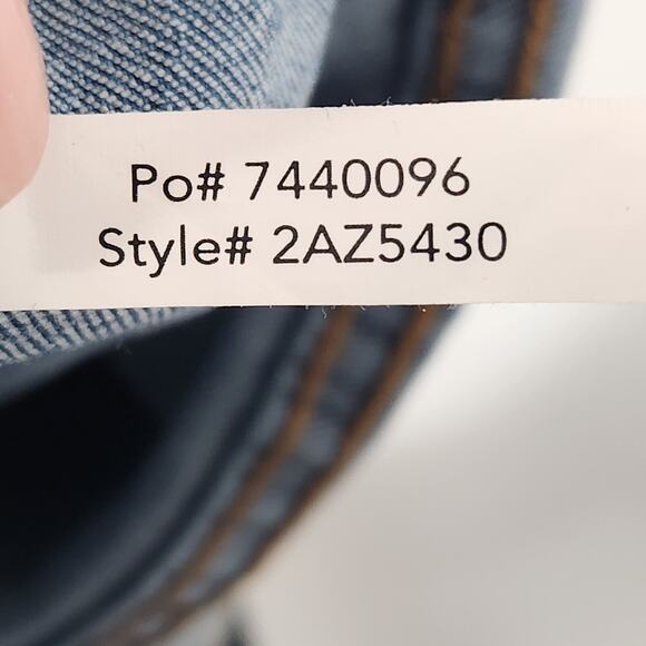 Boston Proper Blue Denim Black Lace Applique High Rise Skinny Jeans Women's 14 - Picture 5 of 9